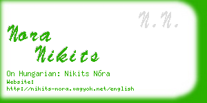 nora nikits business card